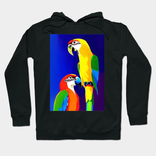 RICH COLORFUL PARROTS PURPLE  BACKGROUND Hoodie by sailorsam1805